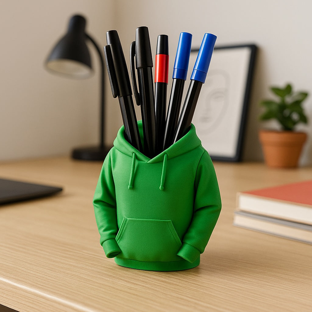 Title: Hoodie Vibe Pen Holder – Quirky Desk Organizer for Creatives