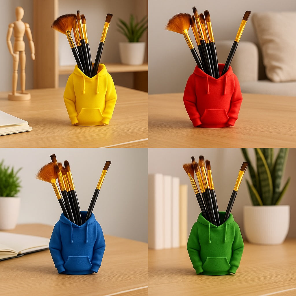 Title: Hoodie Vibe Pen Holder – Quirky Desk Organizer for Creatives