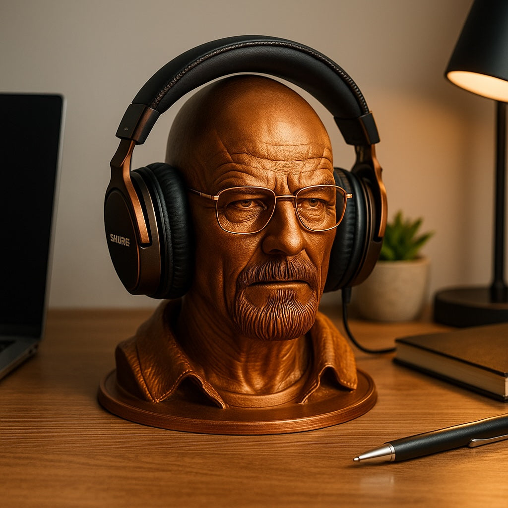 Copper Heisenberg Headphone Stand – Breaking Bad Bust