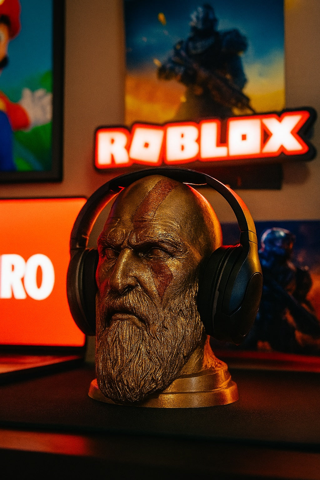God of War Kratos Headphone Stand – Bold Desktop Organizer for Gamers
